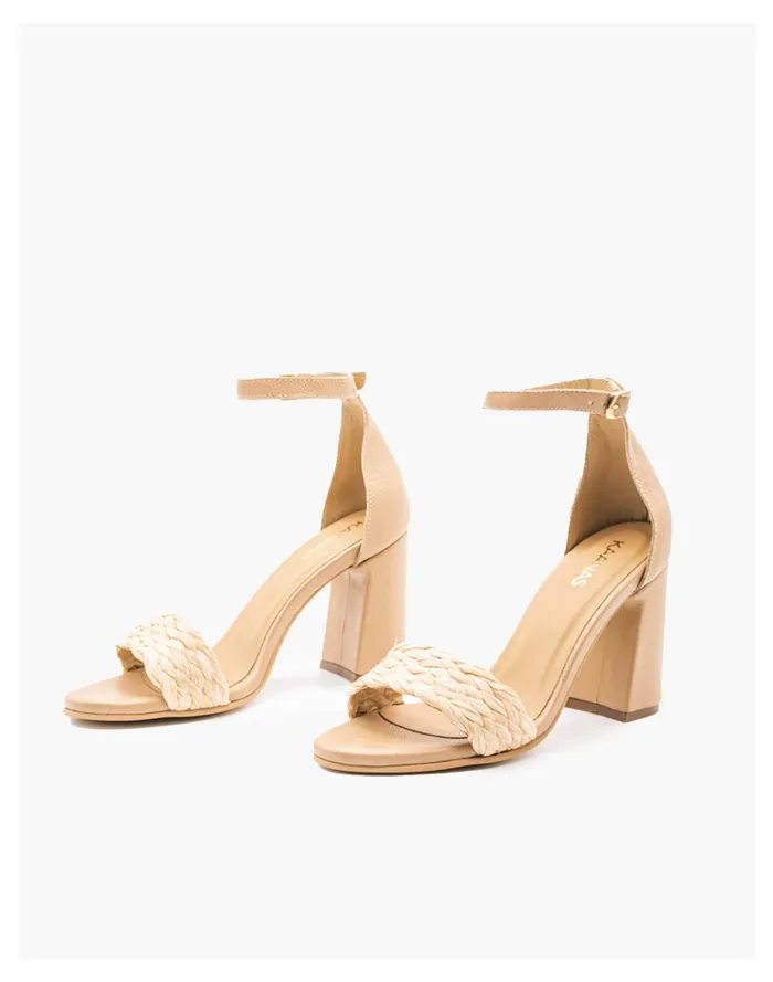 KAANAS Dumai Raffia Strap Heel Beige Women Madewell Heels
