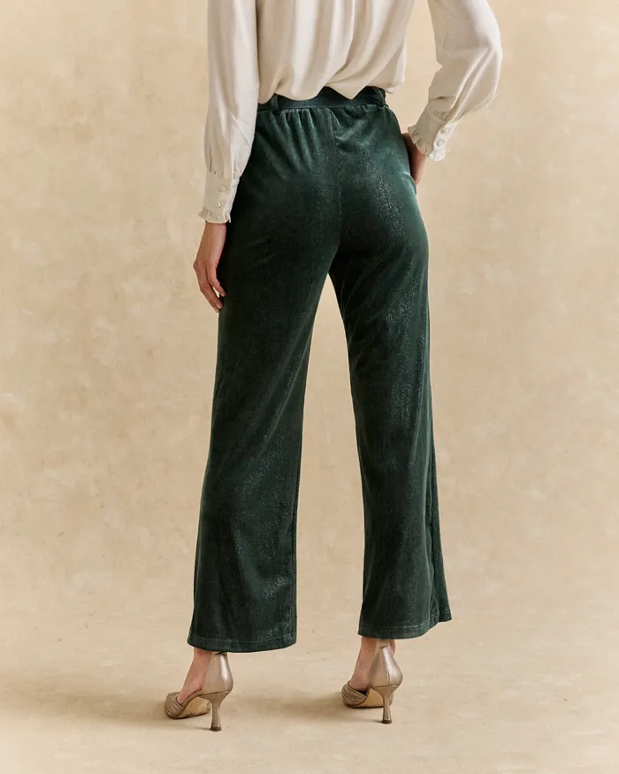 Katie Velvet Pants Eucalyptus Women Polin Et Moi Trousers Katie Velvet Pants Eucalyptus Women Polin Et Moi Trousers
