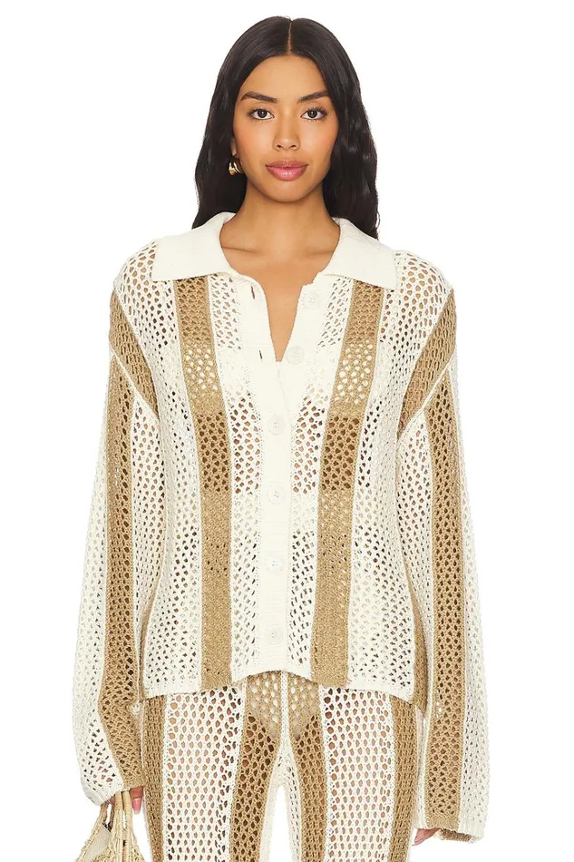 Kerim Stripe Top Ivory and Beige Stripe Women Lovers Friends Sweaters and Knits Kerim Stripe Top Ivory and Beige Stripe Women Lovers Friends Sweaters and Knits