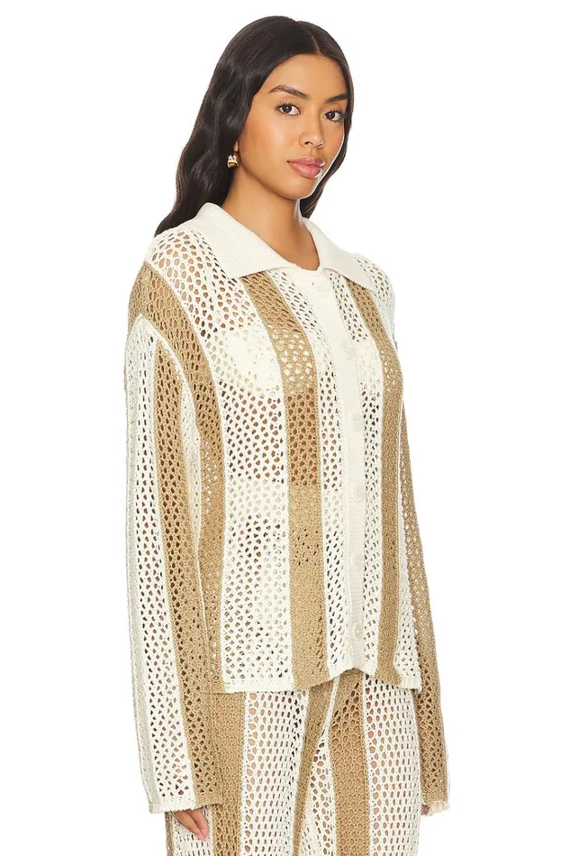 Kerim Stripe Top Ivory and Beige Stripe Women Lovers Friends Sweaters and Knits Kerim Stripe Top Ivory and Beige Stripe Women Lovers Friends Sweaters and Knits
