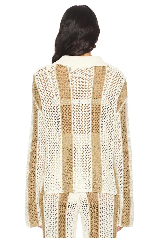 Kerim Stripe Top Ivory and Beige Stripe Women Lovers Friends Sweaters and Knits Kerim Stripe Top Ivory and Beige Stripe Women Lovers Friends Sweaters and Knits
