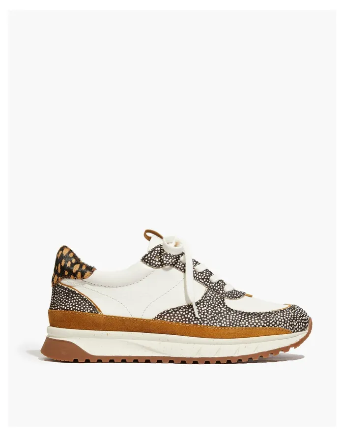 Kickoff Trainer Sneakers In Leather And Spot Mix Calf Hair Olive Grove Multi Women Madewell Sneakers Kickoff Trainer Sneakers In Leather And Spot Mix Calf Hair Olive Grove Multi Women Madewell Sneakers
