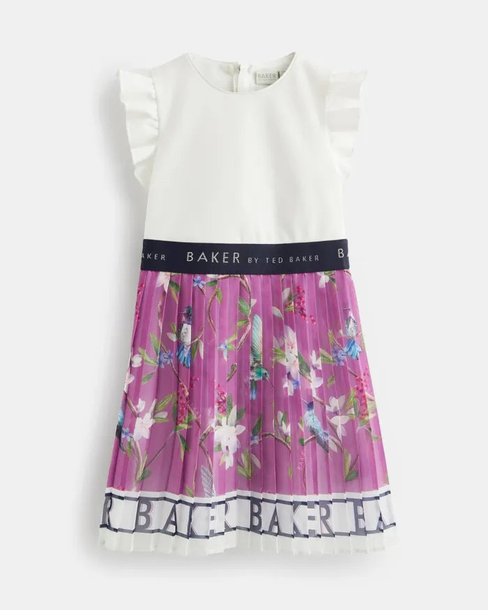 Kids ADOREY 8211 Branded Floral Skirt Mockable Dress Plum Ted Baker Dresses Kids ADOREY 8211 Branded Floral Skirt Mockable Dress Plum Ted Baker Dresses