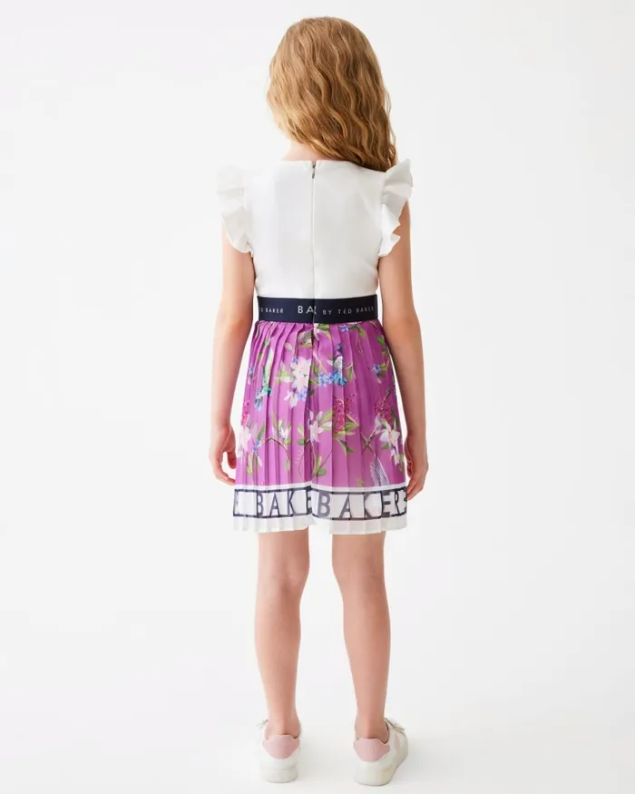 Kids ADOREY 8211 Branded Floral Skirt Mockable Dress Plum Ted Baker Dresses Kids ADOREY 8211 Branded Floral Skirt Mockable Dress Plum Ted Baker Dresses