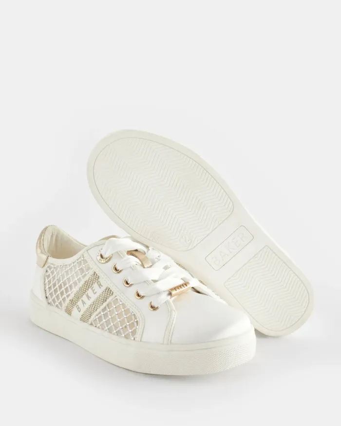 Kids AMEEYLA 8211 Diamante Mesh Panel Satin Trainers Ivory Ted Baker Older Girls Kids AMEEYLA 8211 Diamante Mesh Panel Satin Trainers Ivory Ted Baker Older Girls