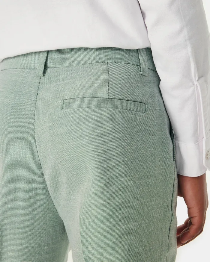 Kids ANGHEL 8211 Marled Pleated Suit Trousers Green Ted Baker Older Boys