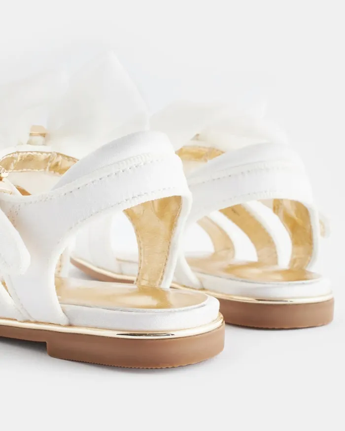 Kids BELLSIA 8211 Strappy Satin Sandals With Organza Bow Ivory Ted Baker Younger Girls Kids BELLSIA 8211 Strappy Satin Sandals With Organza Bow Ivory Ted Baker Younger Girls