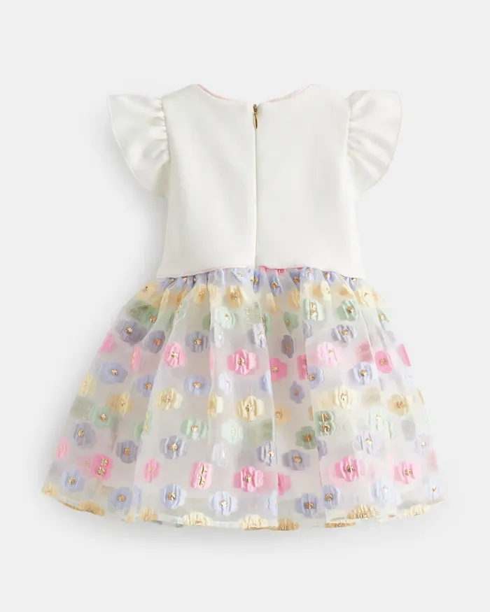 Kids BOTSY 8211 Flower Organza Mockable Dress White Ted Baker Dresses