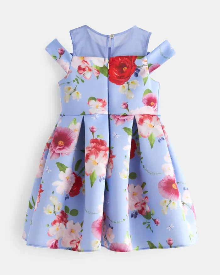 Kids CASSDEE 8211 Print Scuba Dress With Oversize Bow Blue Ted Baker Dresses Kids CASSDEE 8211 Print Scuba Dress With Oversize Bow Blue Ted Baker Dresses