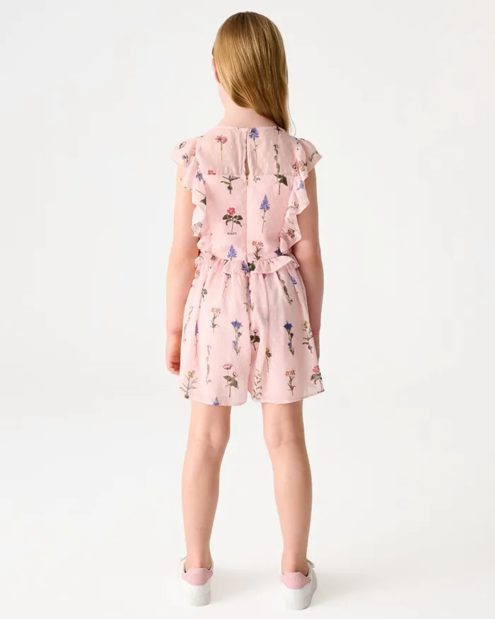 Kids CLEMMYY 8211 Chiffon Printed Frill Trim Playsuit Pink Ted Baker Younger Girls Kids CLEMMYY 8211 Chiffon Printed Frill Trim Playsuit Pink Ted Baker Younger Girls
