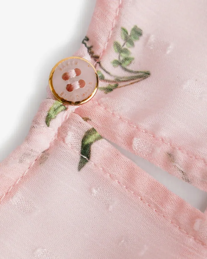 Kids CLEMMYY 8211 Chiffon Printed Frill Trim Playsuit Pink Ted Baker Younger Girls Kids CLEMMYY 8211 Chiffon Printed Frill Trim Playsuit Pink Ted Baker Younger Girls