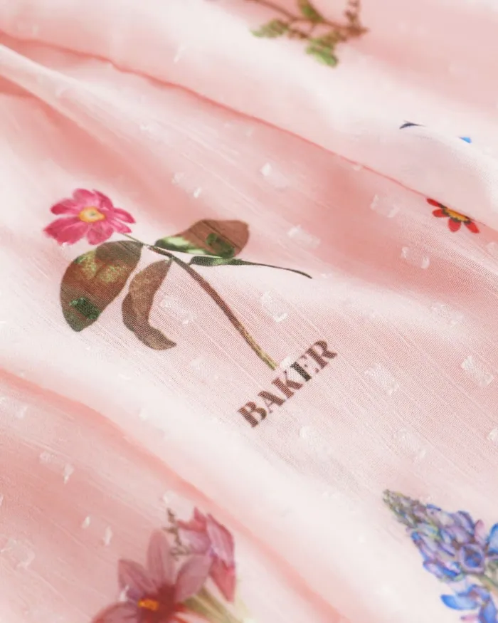 Kids CLEMMYY 8211 Chiffon Printed Frill Trim Playsuit Pink Ted Baker Younger Girls Kids CLEMMYY 8211 Chiffon Printed Frill Trim Playsuit Pink Ted Baker Younger Girls