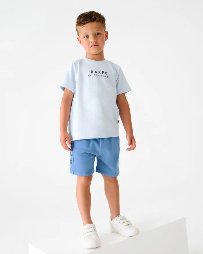 Kids CRAKLES 8211 Branded Cotton TShirt And Shorts Set Blue Ted Baker Sets and Outfits Kids CRAKLES 8211 Branded Cotton TShirt And Shorts Set Blue Ted Baker Sets and Outfits