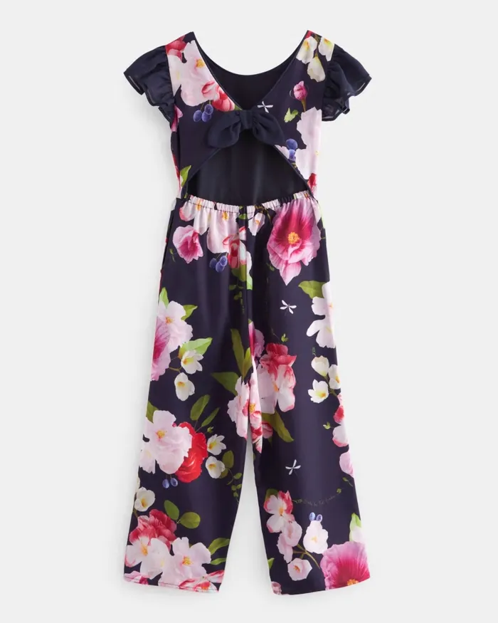 Kids DOLLEEY 8211 Floral Jumpsuit With Back Cut Out Navy Ted Baker Older Girls Kids DOLLEEY 8211 Floral Jumpsuit With Back Cut Out Navy Ted Baker Older Girls