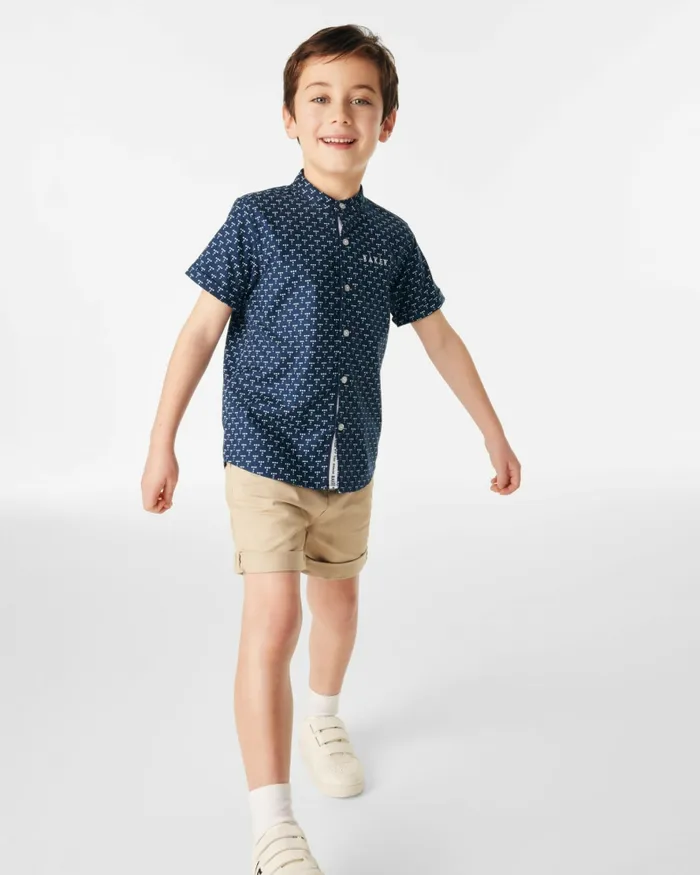 Kids IONATAN 8211 T Print Short Sleeve Shirt Navy Ted Baker Tops Kids IONATAN 8211 T Print Short Sleeve Shirt Navy Ted Baker Tops