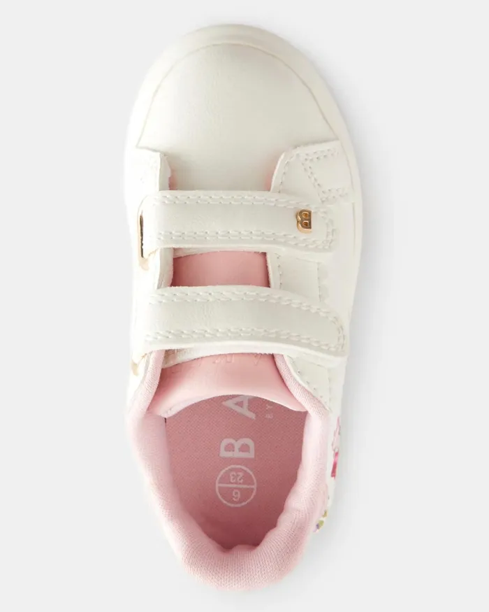 Kids LEYANHA 8211 Chunky Floral Detail Strap Trainers White Ted Baker Younger Girls