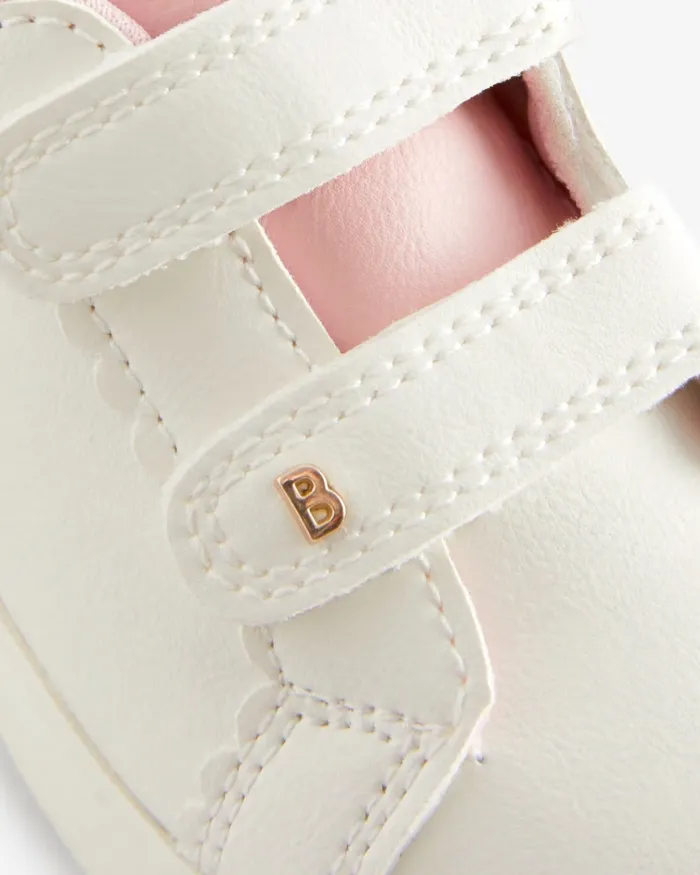 Kids LEYANHA 8211 Chunky Floral Detail Strap Trainers White Ted Baker Younger Girls