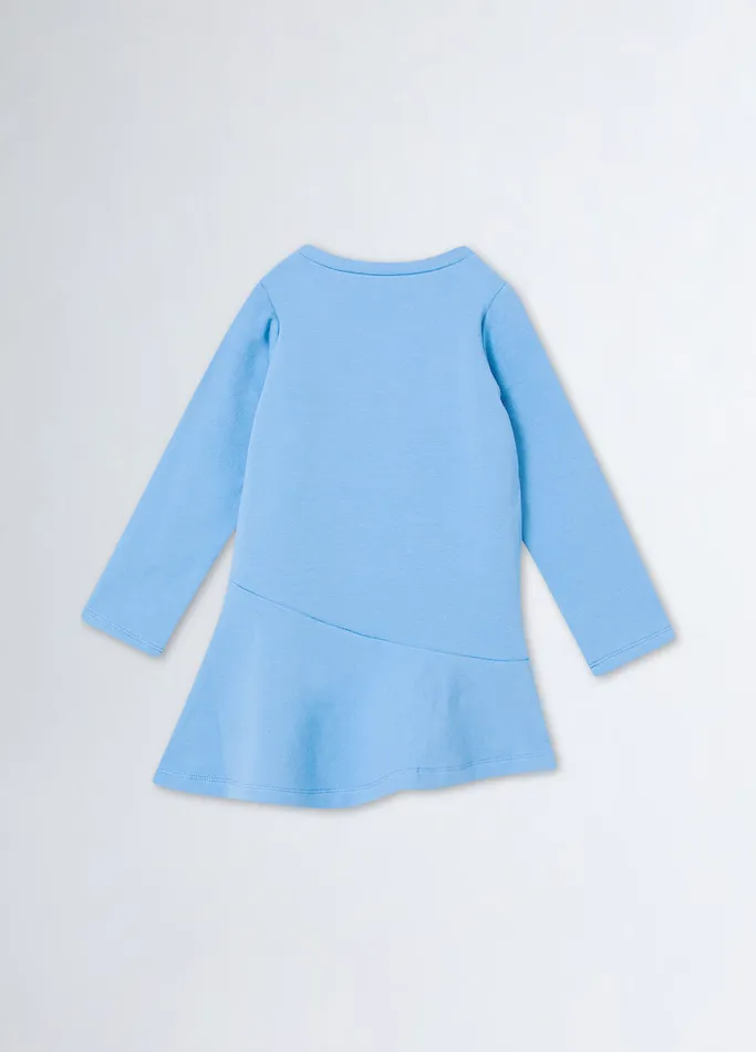 Kids Liujo Dresses and Jumpsuits Fleece Dress With Rhinestones Blue