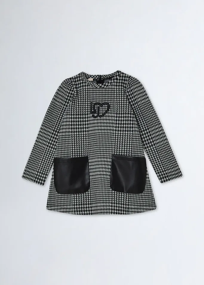 Kids Liujo Dresses and Jumpsuits Houndstooth Dress Black