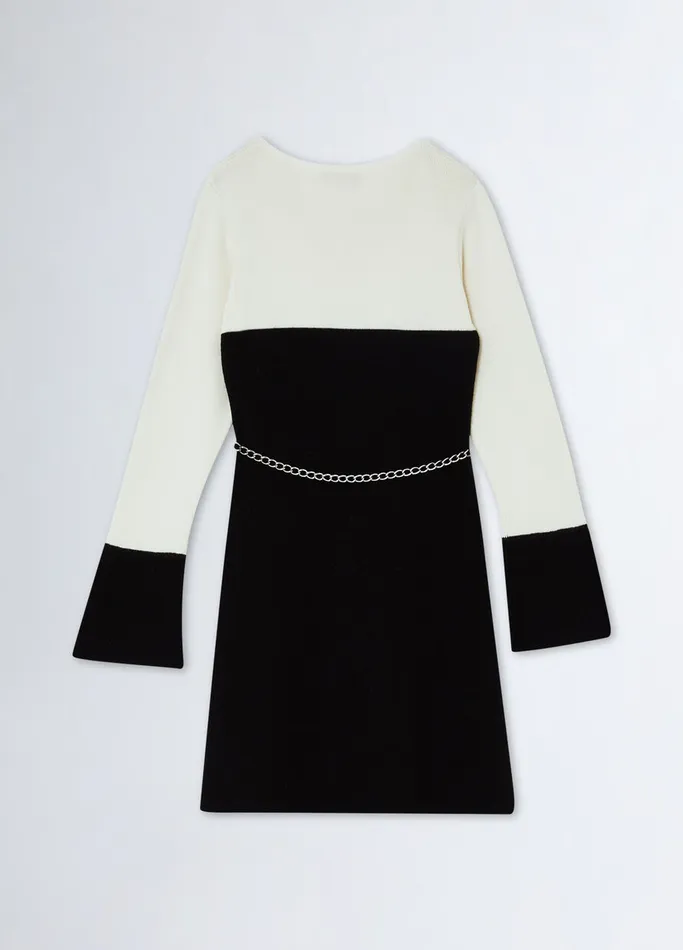 Kids Liujo Dresses and Jumpsuits Knit Dress With Belt Black