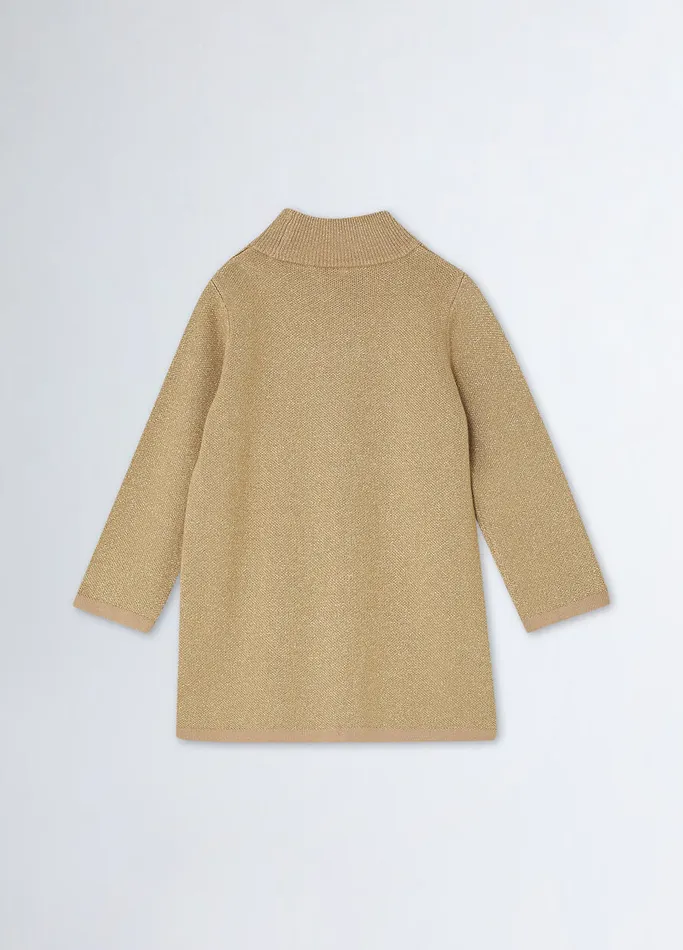 Kids Liujo Dresses and Jumpsuits Lurex Knit Dress Beige