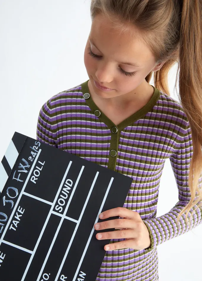 Kids Liujo Dresses and Jumpsuits Striped Knit Dress Green