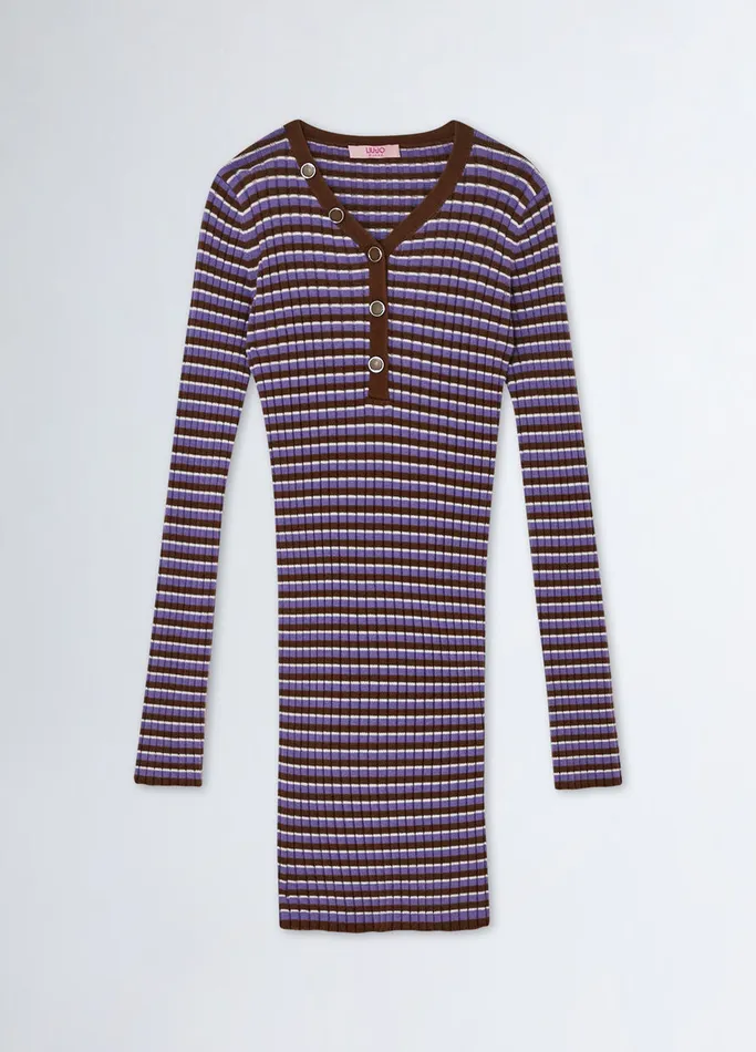 Kids Liujo Dresses and Jumpsuits Striped Knit Dress Green
