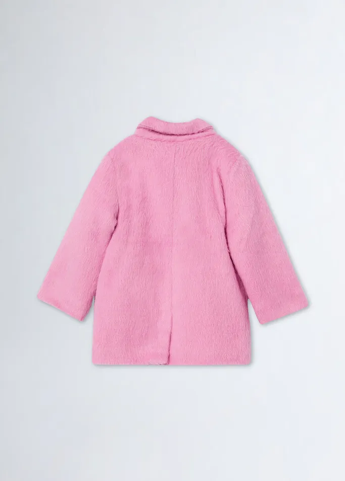 Kids Liujo Outerwear Coat With Brooch Pink