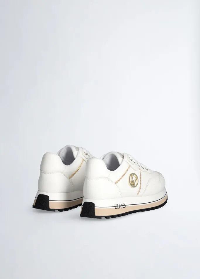 Kids Liujo Shoes Sneakers With Chain Detail Ivory