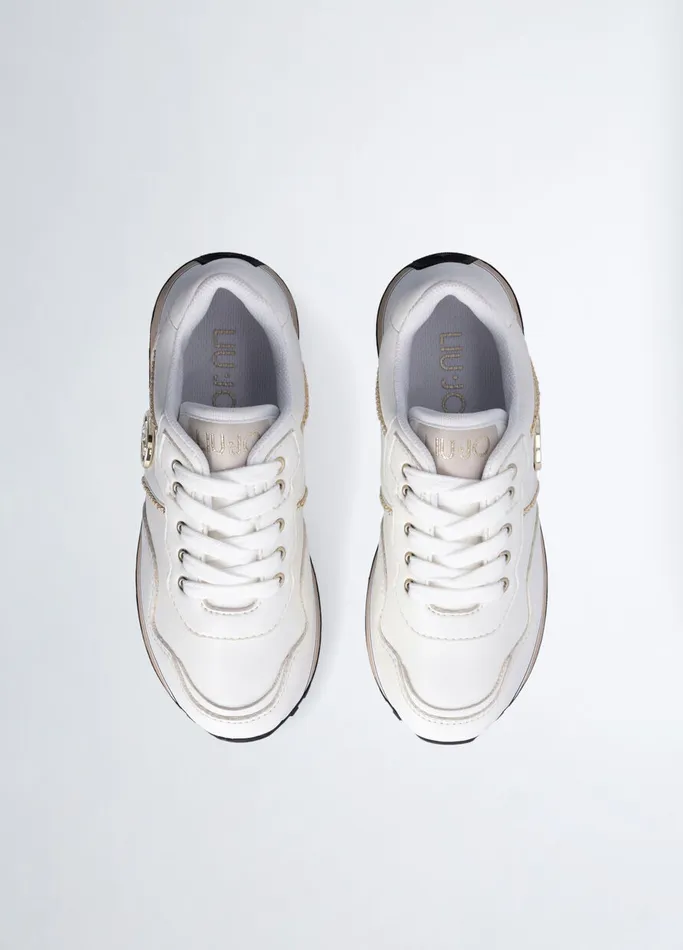 Kids Liujo Shoes Sneakers With Chain Detail Ivory