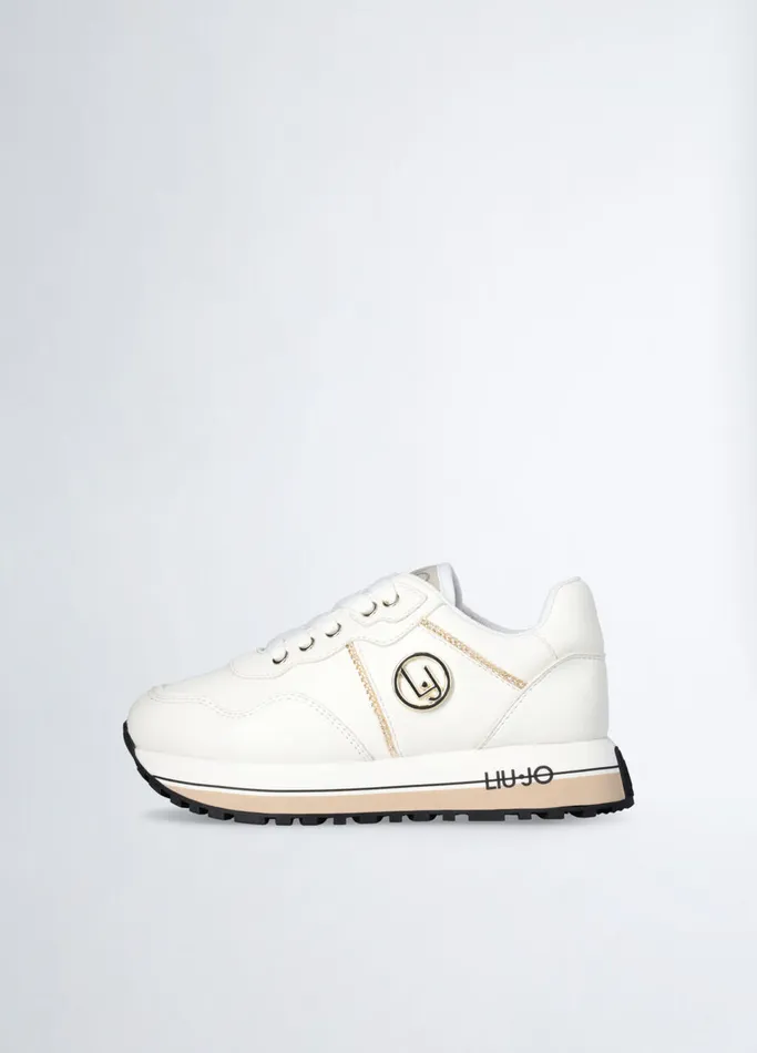 Kids Liujo Shoes Sneakers With Chain Detail Ivory