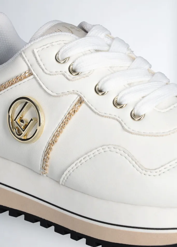 Kids Liujo Shoes Sneakers With Chain Detail Ivory