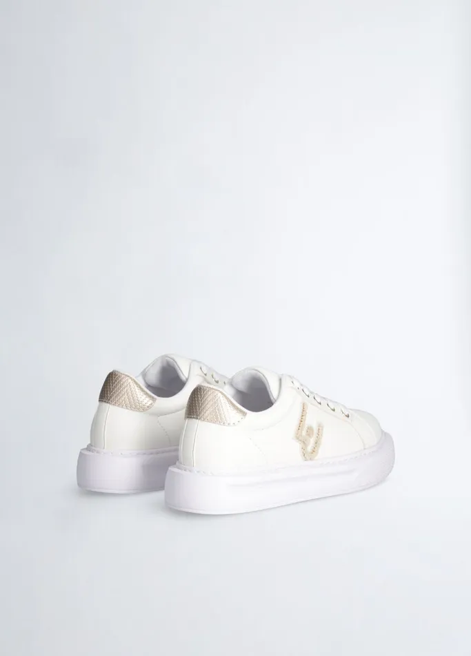 Kids Liujo Shoes White Sneakers With Logo Patch