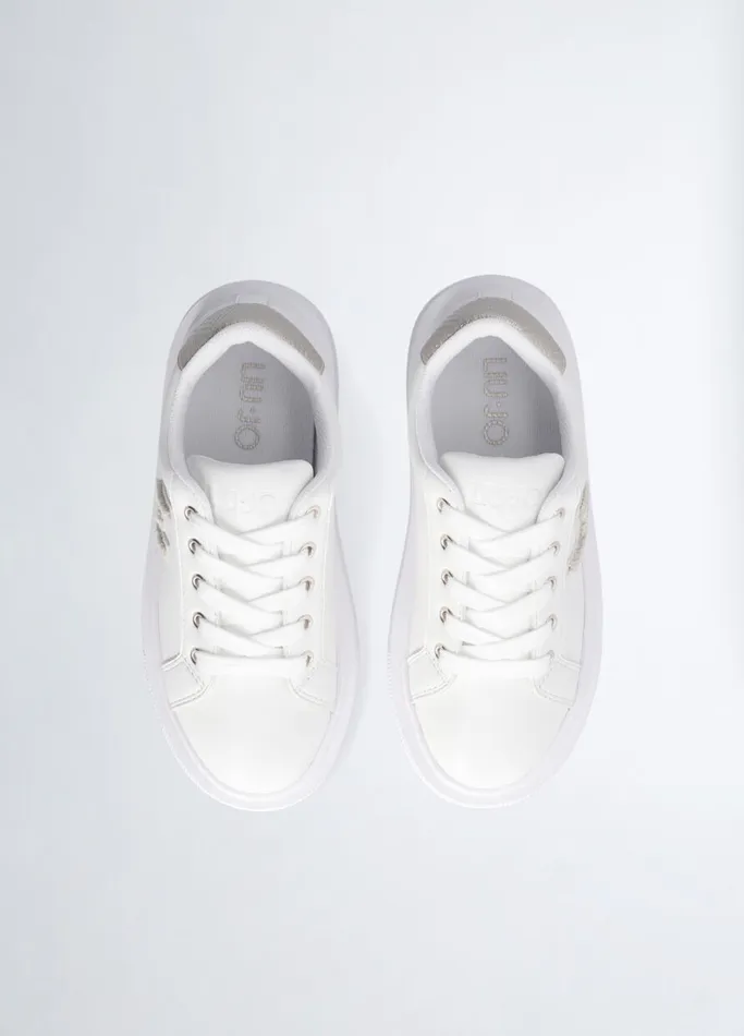 Kids Liujo Shoes White Sneakers With Logo Patch