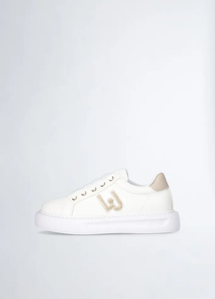 Kids Liujo Shoes White Sneakers With Logo Patch