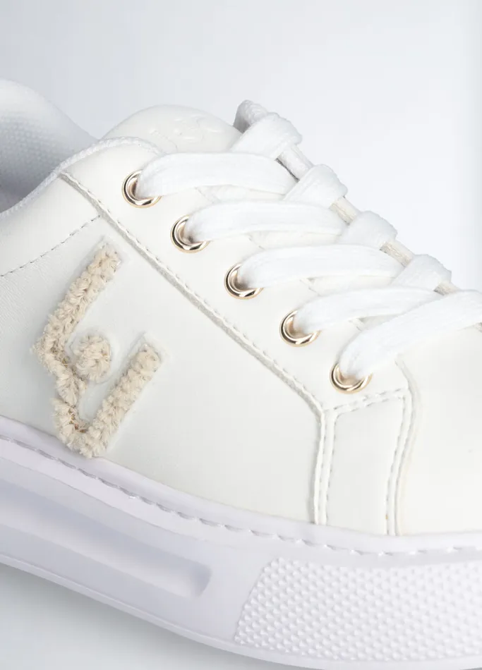 Kids Liujo Shoes White Sneakers With Logo Patch
