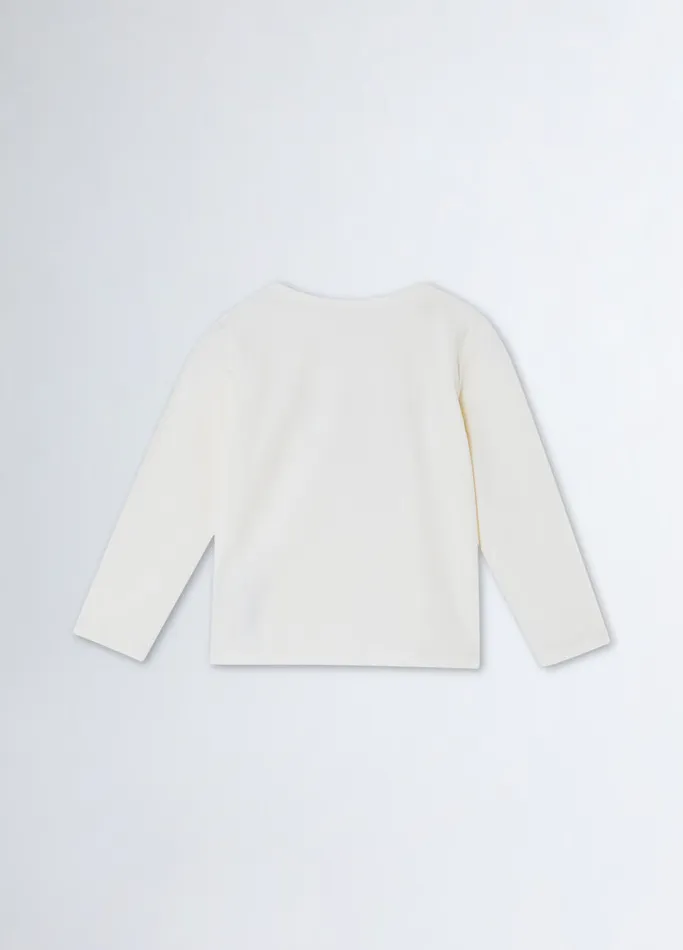 Kids Liujo Topwear TShirt With Rhinestones White