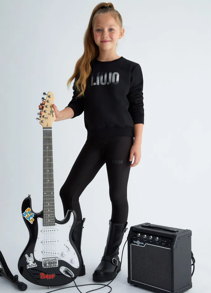 Kids Liujo Trousers and Skirts Stretch Jersey Trousers Black