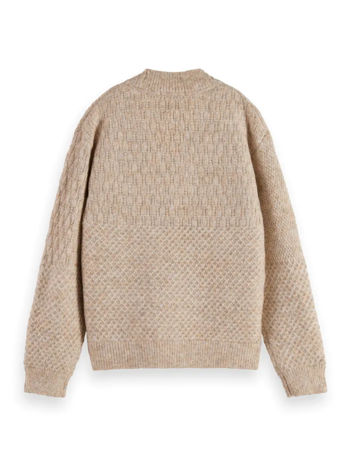Kids MELANGE BLOCKED CARDIGAN Oatmeal Melange Scotch and Soda Knitwear