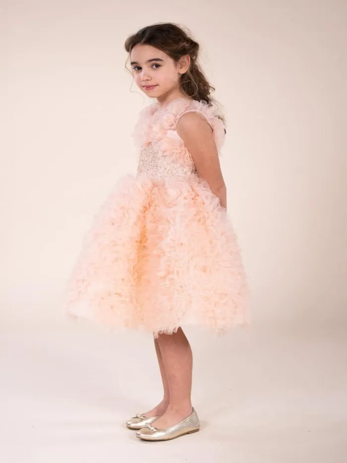 Kids Midi Dresses Marchesa Embellished Tulle Gown Pink