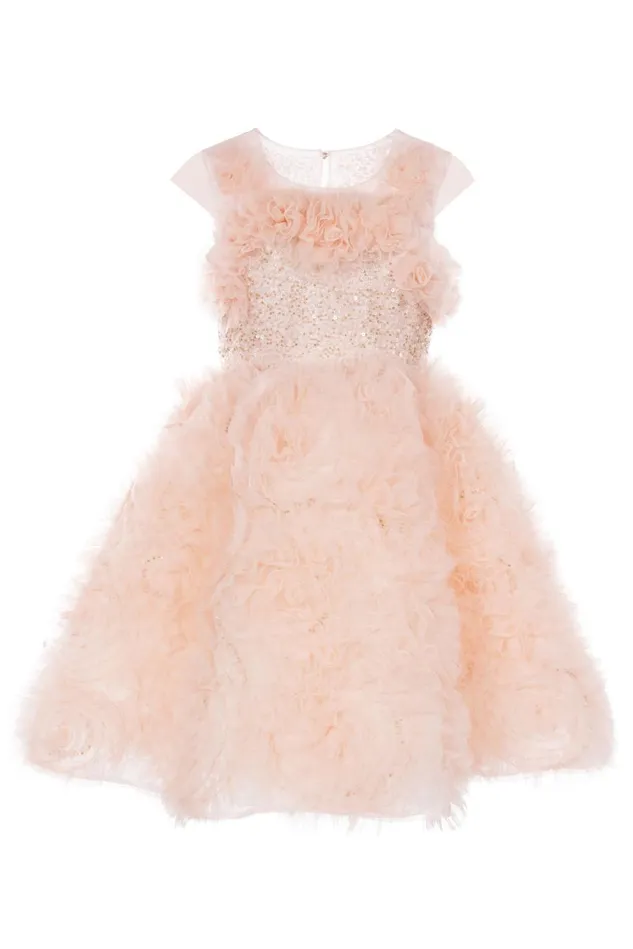 Kids Midi Dresses Marchesa Embellished Tulle Gown Pink