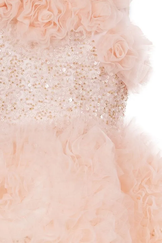 Kids Midi Dresses Marchesa Embellished Tulle Gown Pink