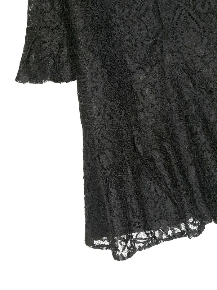 Kids Midi Dresses Marchesa VolantEmbroidered Lace Dress Black