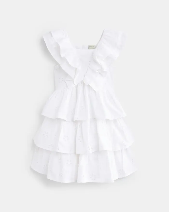 Kids MIRRIEY 8211 Broderie Layered Frill Cotton Dress White Ted Baker Dresses Kids MIRRIEY 8211 Broderie Layered Frill Cotton Dress White Ted Baker Dresses