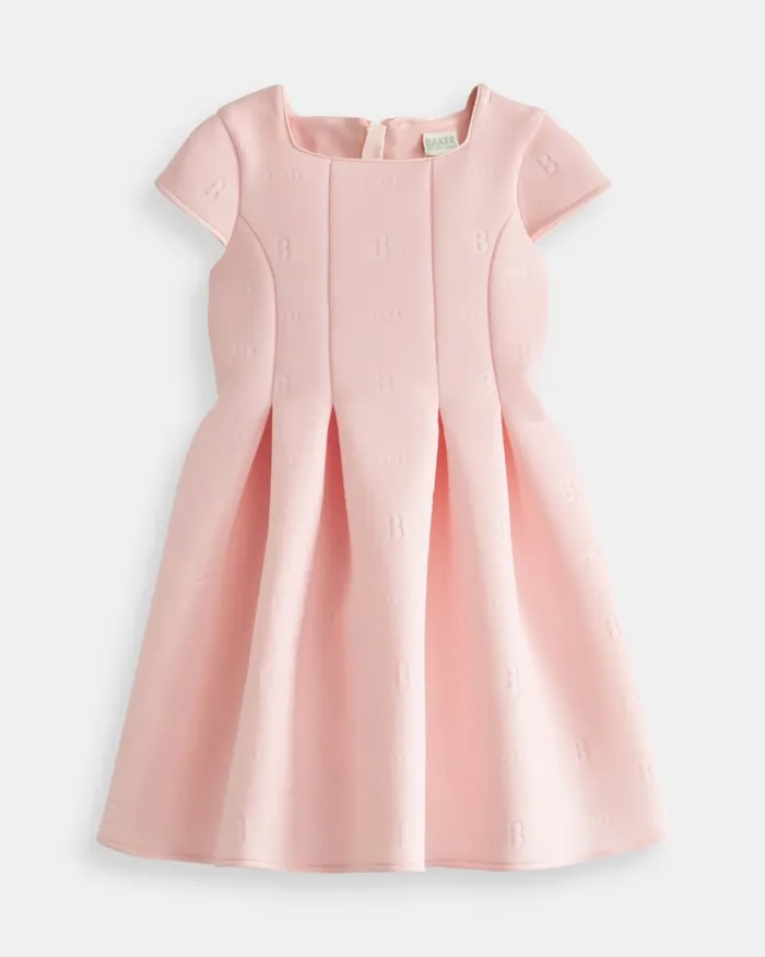 Kids NEVES 8211 Debossed Scuba Dress Pink Ted Baker Dresses Kids NEVES 8211 Debossed Scuba Dress Pink Ted Baker Dresses