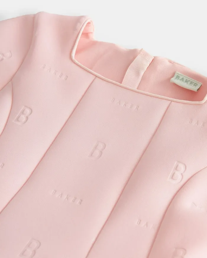 Kids NEVES 8211 Debossed Scuba Dress Pink Ted Baker Dresses Kids NEVES 8211 Debossed Scuba Dress Pink Ted Baker Dresses
