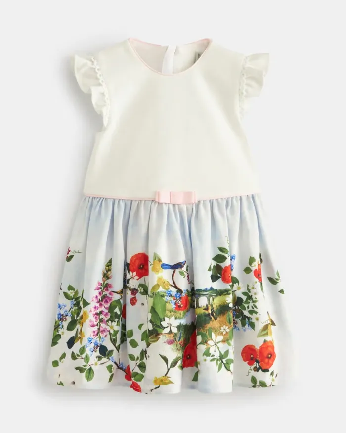 Kids PHOEEBS 8211 Frill Sleeve Printed Mockable Dress Multicoloured Ted Baker Younger Girls Kids PHOEEBS 8211 Frill Sleeve Printed Mockable Dress Multicoloured Ted Baker Younger Girls
