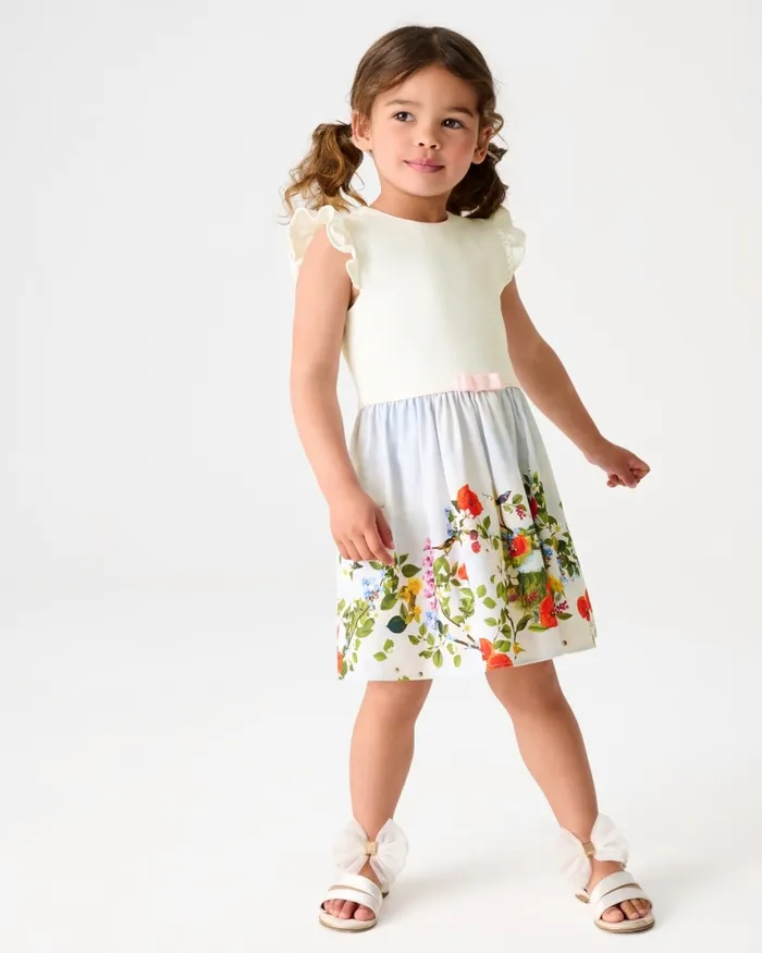 Kids PHOEEBS 8211 Frill Sleeve Printed Mockable Dress Multicoloured Ted Baker Younger Girls Kids PHOEEBS 8211 Frill Sleeve Printed Mockable Dress Multicoloured Ted Baker Younger Girls