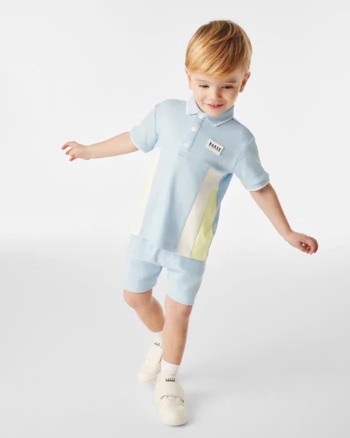 Kids RADU 8211 Colour Block Polo Shirt And Shorts Set Blue Ted Baker Sets and Outfits Kids RADU 8211 Colour Block Polo Shirt And Shorts Set Blue Ted Baker Sets and Outfits