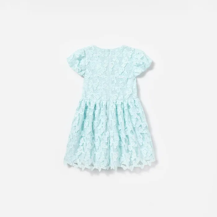 Kids Self Portrait Blue Bow Lace Dress